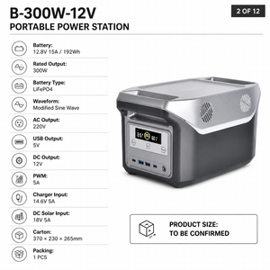 Station de secours à <span class=keywords><strong>batterie</strong></span> à onde sinusoïdale pure MPPT 300W pour la maison, secours d'urgence, compatible AU/US/EU, compacte et légère - Product Image 6