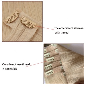 Oceanehair all'ingrosso 100% europei Remy vergini pelle tessuto extension per capelli colore chiaro doppio disegno invisibile Clip senza soluzione di capelli - Product Image 5