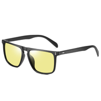 Haute qualité cadre en plastique noir lunettes de soleil à changement de couleur carré conduite hommes lunettes de soleil photochromiques polarisées 2025