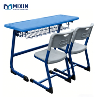 Table d'étude double moderne en ABS avec 2 chaises, ensemble bureau et chaise de classe premium, mobilier scolaire chinois, bureau double place