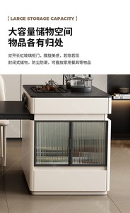 Tavolo da pranzo multifunzionale di lusso moderno leggero di fascia alta con armadio in legno massello panca allungabile per sala da pranzo piccola - Product Image 6