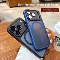 Étui magnétique semi-transparent mat à bouton AI pour téléphone, compatible avec les grands écrans, protection intégrale, transformation instantanée