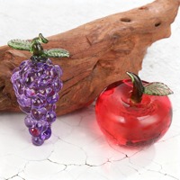 Figurines de fruits miniatures en verre soufflé à la main, style Murano, transparentes comme du cristal, ornement décoratif en verre pour la maison, cadeau