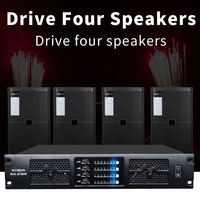 Amplificador de Potencia Profesional AT800 4x800W Clase AB de 4 Canales para Escenarios, Exteriores, Discotecas, Clubes, Sistemas de PA, Altavoces