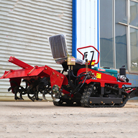 Pengiriman Gratis Traktor Crawler Lander 50HP Mini Rotavator Rotary Tiller Cultivator Pertanian dengan Gearbox dan Pompa Diesel