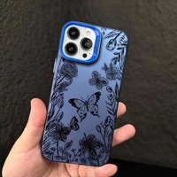 Nouvelle coque de téléphone antichoc plaquée argent motif fleur et papillon, compatible avec iPhone 17 Air, 16, 15 Pro Max, 14