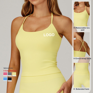 Canotta personalizzata per Yoga senza cuciture allungata con cinturino incrociato bellissimo <span class=keywords><strong>reggiseno</strong></span> sportivo posteriore da donna Outdoor Running Gym Fitness Yoga Top - Product Image 3