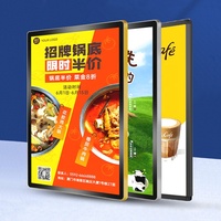 Restaurant ultra-mince LED boîte à lumière magnétique profil en aluminium diode suspendu mur affichage menu panneau écran