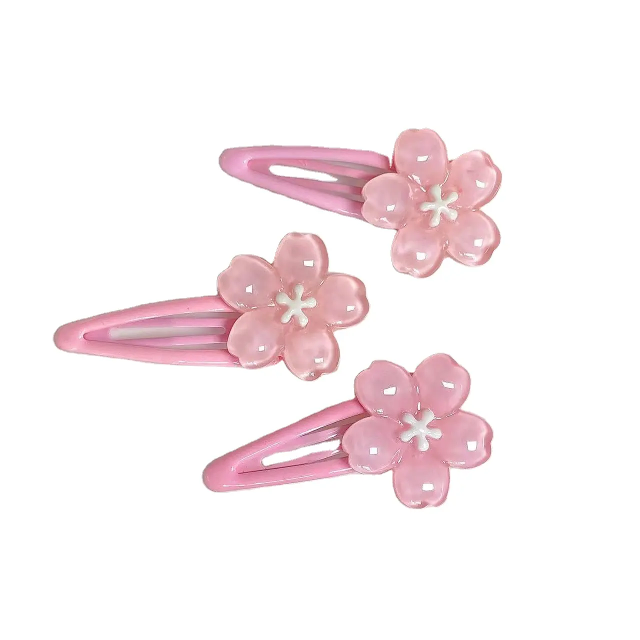 Shuoyang factory Korean version Jelly flower hair clip BB cherry blossom sweet hair clip girl hair accessories Wholesale