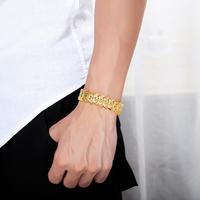 Dubai diseños de lujo brazalete de oro pulsera joyería 24K chapado en oro pulsera de oro hombres