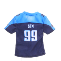 Maillot de football miniature personnalisé NFL Titans numéro 99 en polyester respirant pour figurine en peluche, cadeau promotionnel
