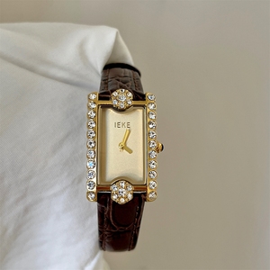 Reloj de Cuarzo Vintage IEKE Rectangular Pequeño para Mujer, Elegante, Sencillo, Moderno y Versátil con Correa de Cuero, Venta al por Mayor - Product Image 2