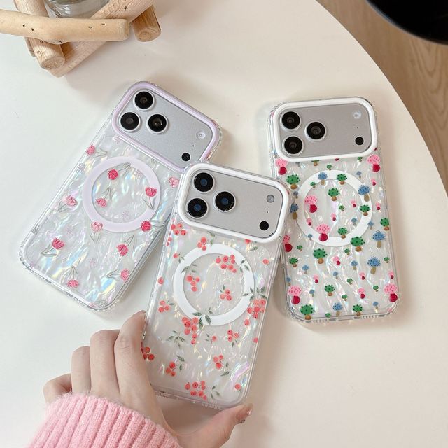 Shockproof IMD Flowers Fruit Mushroom Rose Flower Phone Case for iphone 17 Pro Max 16 15 Pro 14 Cute Phone Case