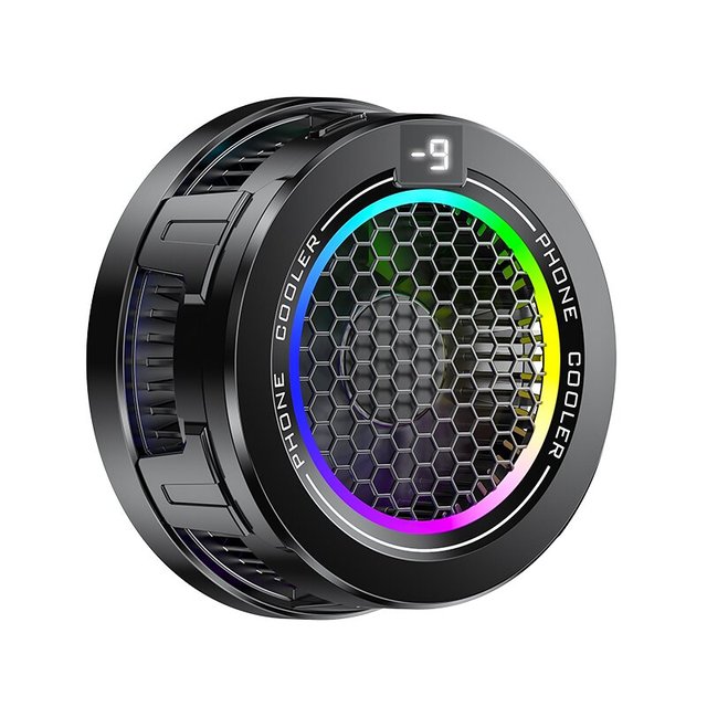 Mobile Radiator X108mini Gaming Cooling Fan Pad with Magnetic RGB Semiconductor Design Compatible with Mobile Phones