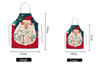 Tablier en tissu imprimé feutre et lin pour la cuisine et la maison, décorations de Noël elfiques, en promotion