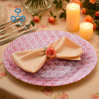 Assiette de Présentation de Luxe en Verre de 13 Pouces, Technique Émaillée Colorée, Ensemble de Vaisselle Décorative pour Dîner et Banquet, Assiette de Mariage