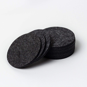 Dessous de verres pour boissons, 1 pièce, rond et carré, en <span class=keywords><strong>feutre</strong></span>, absorbant, <span class=keywords><strong>d</strong></span>écoupé au Laser, ensemble avec support en bambou - Product Image 4