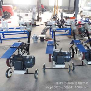 Machine à poncer et polir manuelle électrique pour métaux, avec bande abrasive pour le décapage de rouille et le dessin de tôles d'acier - Product Image 5