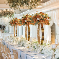 Support à fleurs moderne en fer plaqué or, 80 cm, haute qualité, taille personnalisée, décoration de table de mariage