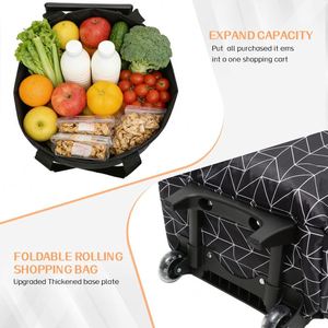 Nouveau chariot de courses pliable léger de haute qualité à deux roues avec sac isotherme, fermeture éclair, poignée en sangle PP et polyester - Product Image 6