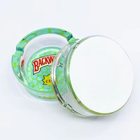 Cendrier Rond en Verre pour Magasins de Tabac, Cendrier Personnalisé avec Logo, Cendrier Portable, Accessoires de Fumeur en Gros