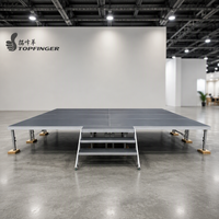 Nouvelle plateforme de scène extérieure en aluminium 2026 TFR, design tendance, cadre en alliage rectangulaire, plateau de performance 1Mx2M, charge de 750 kg/m², certifiée TUV