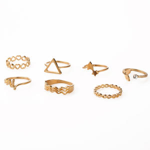 Anillo de Aleación con Diseño de Cola de Pez y Ondas, Geométrico, Triangular, Abierto y Hueco, Joyería al por Mayor - Product Image 5