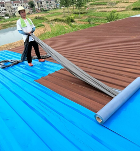 Toit en acier de couleur PE Membrane imperméable-Matériau PE, approuvé par le vert, abaissement de la température, pelage et collage - Product Image 6