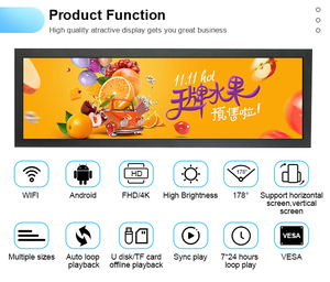 Écran d'affichage lcd publicitaire mural d'intérieur de 21 pouces, 1 pièce, barre extensible pour android, machine pour étagère - Product Image 2