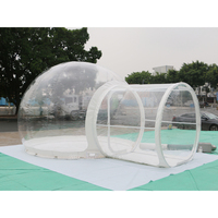 Maison à bulles gonflable transparente de 4 mètres de diamètre avec tunnel à cadre en acier pour glamping de l'usine de tente gonflable de chine