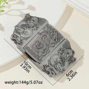 थोक और खुदरा भारी उद्योग फैशन पश्चिमी मिश्र धातु बेल्ट बकसुआ, भेड़िया पैटर्न खोपड़ी हल्का बकल - Product Image 5