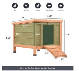 מצמד ארנבת ארנבת hideout עץ מחוץ מחסה לחתולים בית עבור ארנבות עוף - Product Image 5