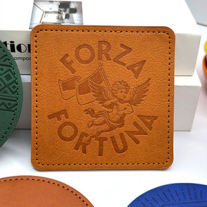 Wholesale Personal PU Leather <b>Coaster</b> Custom Logo Print Logo PU Leather <b>Coaster</b> for <b>Drinks</b> <b>Coasters</b> Pad Cup Mat - Product Image 2