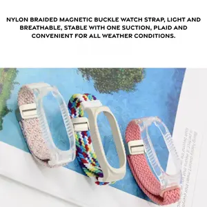 <span class=keywords><strong>Correa</strong></span> de nailon con hebilla magnética + funda de TPU para Xiaomi <span class=keywords><strong>Mi</strong></span> <span class=keywords><strong>Band</strong></span> 3 4 <span class=keywords><strong>5</strong></span> 6 7 8 pulsera suave para reloj inteligente deportivo amigable con la piel <span class=keywords><strong>Correa</strong></span> - Product Image 4