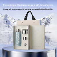 Bouteille isotherme portable en titane pur épaissi à double paroi, design cristal de glace givré, infuseur à thé, 6-12 heures