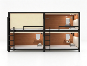 Letto a capsula con tendina e vano contenitore, letto a castello in metallo per <span class=keywords><strong>hotel</strong></span>, ostelli e camere da letto - Product Image 3