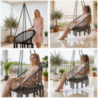 Fauteuil suspendu robuste pour intérieur et extérieur, balançoire renforcée monoplace pour hall d'hôtel et projets commerciaux