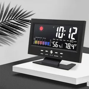 Multi-functional Weather Station <b>Clock</b> Thermometer Hygrometer Calendar <b>Digital</b> LCD Display Temperature and Humidity Meter - Product Image 1