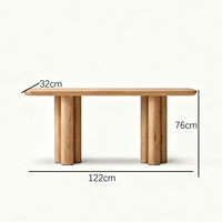 Table console de style rétro, luxe, en bois massif, avec pieds cylindriques arrondis, couleur personnalisable, pour appartement, villa, salon