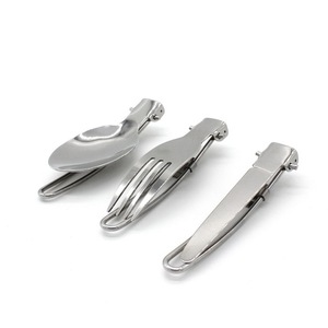 Ngoài Trời Siêu Nhẹ Cầm Tay Thép Không Gỉ Gấp Dao Fork Spoon Cắm Trại Bộ Đồ Ăn Bộ Đồ Ăn - Product Image 3
