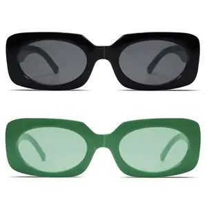 2022Square Frame Brille Design Ovale Gläser Schmale dünne Rechteck Frauen Retro Trendy Fashion Sonnenbrille
