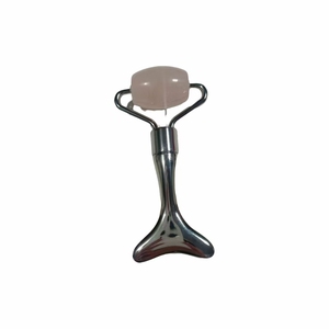 Rodillo Facial de Jade 100% Natural, Rodillo Facial de Cuarzo Rosa Natural - Product Image 1