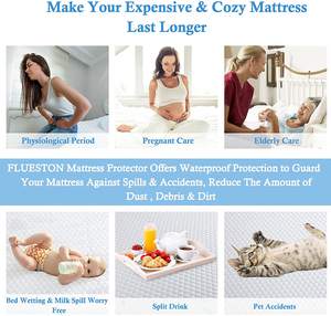 100% водонепроницаемый защитный бамбуковый чехол для матраса, 3D чехол для матраса с воздушным охлаждением - Product Image 4