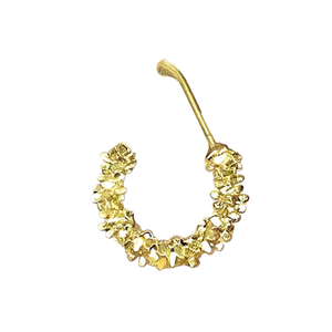 Orecchini a Cerchio di Lusso in Oro Massiccio 18K a Forma di Fiore, Unisex, per Uso Quotidiano, Gioielli Raffinati - Product Image 1