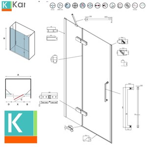 Kamalu KT6000B Box Doccia Moderno 150cm con Porta a Battente, 2 Pannelli Fissi, Vetro 8mm, Telaio in Alluminio Senza Cornice, Bianco per Bagno - Product Image 3
