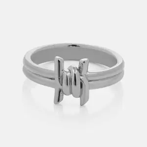 设计师珠宝不锈钢铁丝网金属扭结男士戒指