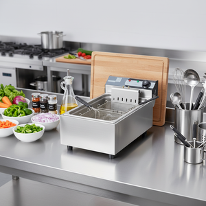 Freidora Comercial de Sobremesa XMG de un Solo <span class=keywords><strong>Cilindro</strong></span>, Freidora de Acero Inoxidable de Gran Capacidad para Restaurante - Product Image 1