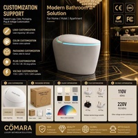 WC intelligent avec chasse automatique, bidet électrique, télécommande, cuvette allongée, double chasse, fixation au sol, drainage en S