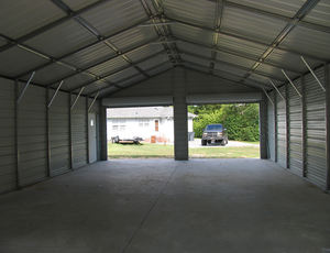 Garages métalliques préfabriqués pour <span class=keywords><strong>2</strong></span> voitures, abri de jardin en acier, stockage extérieur, kit de grange à <span class=keywords><strong>poteaux</strong></span>, garage préfabriqué - Product Image 3