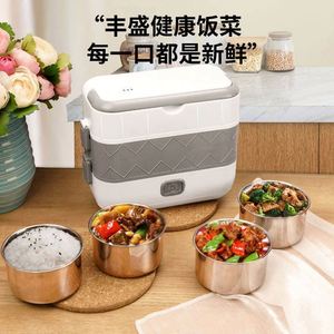 Wholesale Portable Heating Double-layer Eco-Friendly <b>Lunch</b> <b>Box</b> Plastic Lid 2 <b>Compartments</b> PP+SS Material Freshness Preservation - Product Image 1